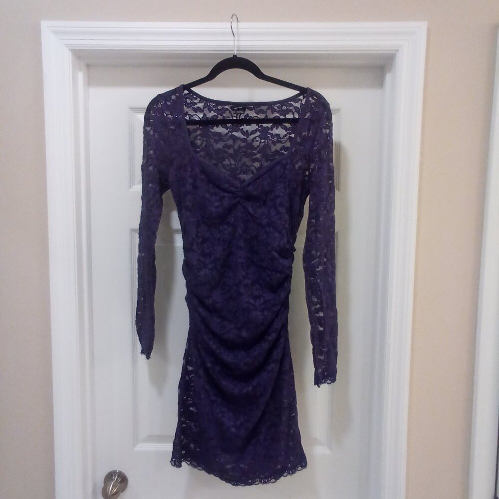 Moda International,Size M, Purple Bodycon Lace Dress